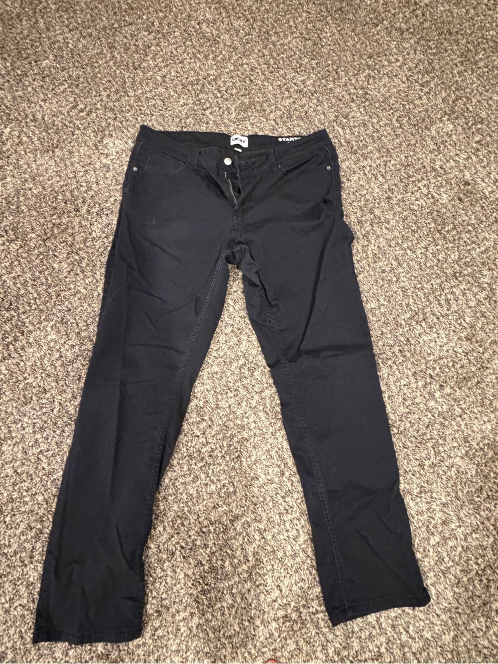 DKNY Black Men's Pants with Branded Waistband